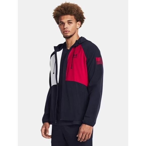 Under Armour Freedom Men's Windbreaker Jacket in Red/White/Blue Large MSRP $85